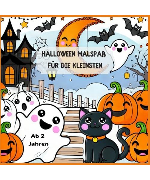 Halloween Malspaß für die Kleinsten ab 2 Jahren: mit süßen kindgerechten Motiven wie Geister, Kürbisse, Fledermäuse und vieles mehr: 35 süße ... für Kinder ab 2 Jahren und ideal als Geschenk