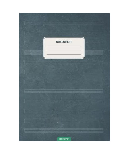 Notenheft: DIN A4 Notenlinienheft | 100 Seiten mit 12 Notenzeilen / Systeme pro Blatt | Papier 90g/m² | Musikheft mit Notenlinien