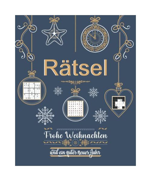 Weihnachts Rätsel: Rätselheft mit 8 Rätselarten inkl. Sudoku, Kreuzworträtsel, Buchstabensalat und Labyrinthe | Weihnachtsgeschenke Kleinigkeiten