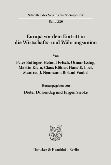 Europa vor dem Eintritt in die Wirtschafts- und Währungsunion.