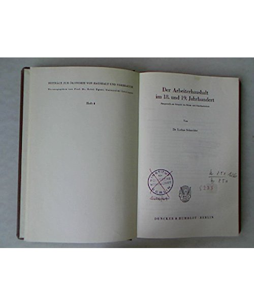 Der Arbeiterhaushalt im 18. und 19. Jahrhundert.