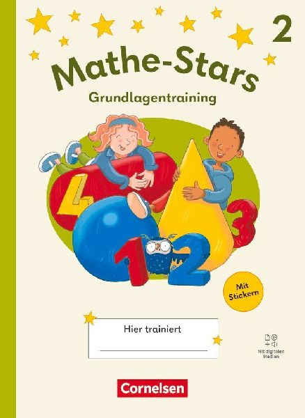 Mathe-Stars 2. Schuljahr - Grundlagentraining Ausgabe 2025 - Übungsheft mit Lösungen und digitalen Medien