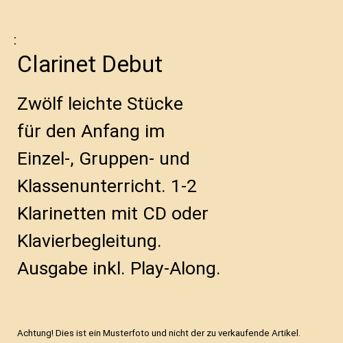 Clarinet Debut