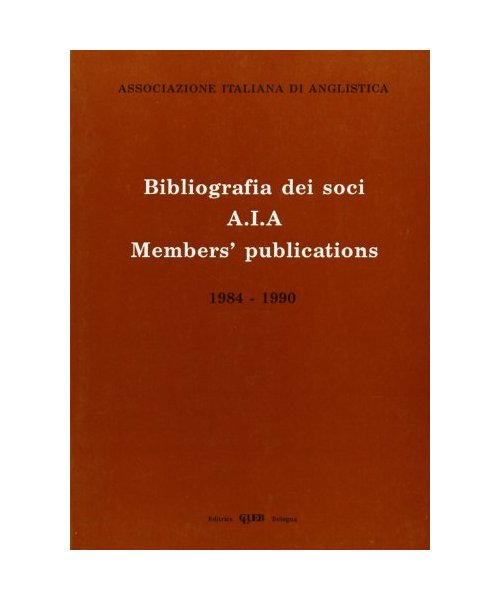 Bibliografia dei soci AIA members' publications 1984-1990