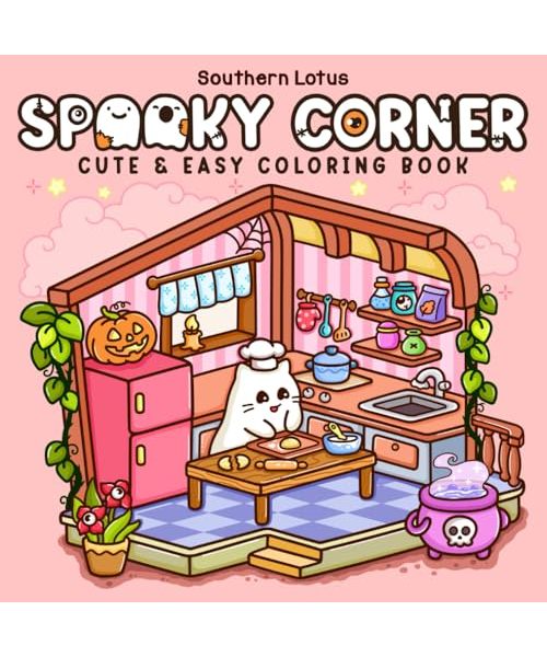 Spooky Corner: Coloring Book for Adults and Teens Featuring Hygge Corners with Adorable Creepy Characters, Bold and Easy Designs for Stress Relief (Spooky - Cute - Easy Coloring, Band 6)