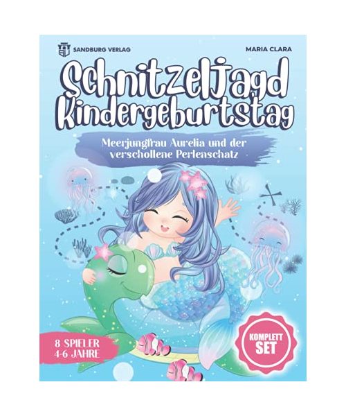 Schnitzeljagd Kindergeburtstag: Meerjungfrau Aurelia und der verschollene Perlenschatz - Komplett Set für 4-6 Jahre