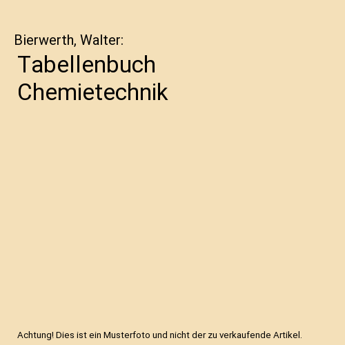 Tabellenbuch Chemietechnik