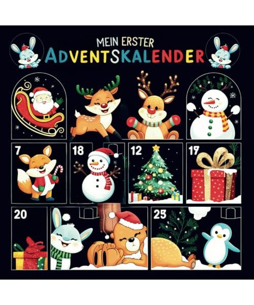 Mein Erster Adventskalender: Kontrastbuch Für Babys 0 Bis 12 Monate | Schwarzw Weiß Buch Für Neugeborene | Einfache Hochkontrast Bilder Zur Entwicklung Des Sehvermögens von Babys