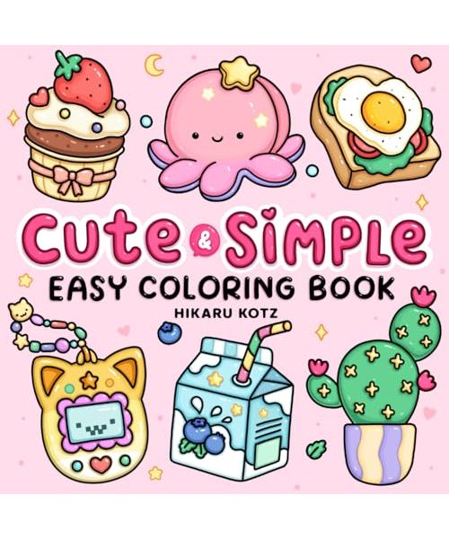 Easy: Cute & Simple Coloring Book for Adults and Kids