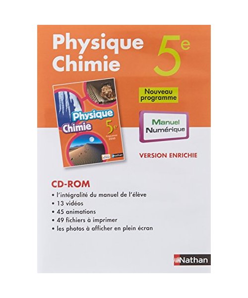 Physique-chimie 5e - manuel numérique - Cd-rom - tarif non adoptant