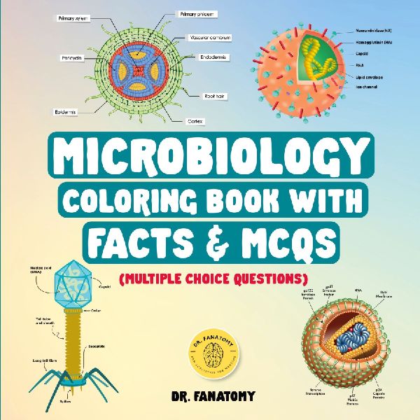 Microbiology Coloring Book with Facts & MCQs (Multiple Choice Questions)