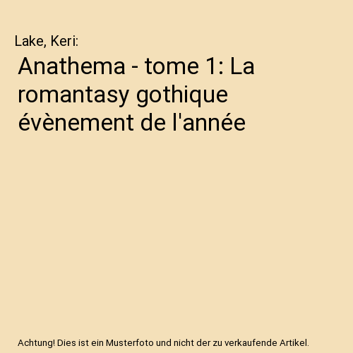 Anathema - tome 1: La romantasy gothique évènement de l'année