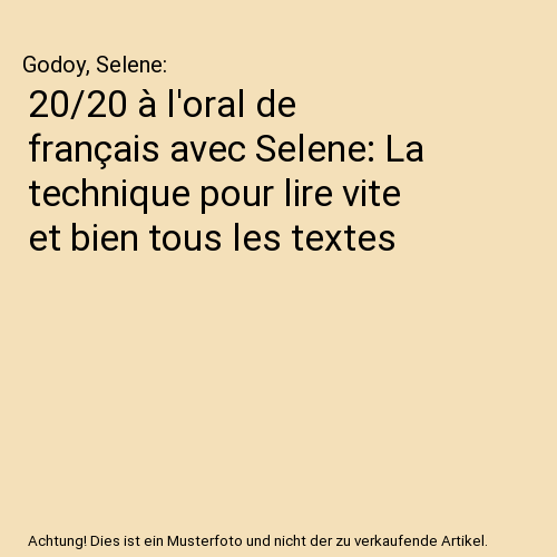 20/20 à l'oral de français avec Selene: La technique pour lire vite et bien tous les textes