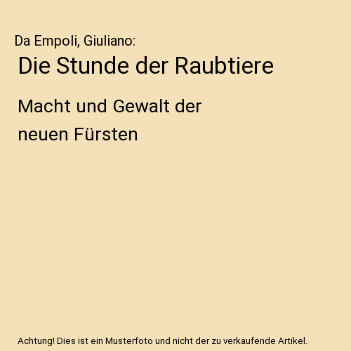 Die Stunde der Raubtiere