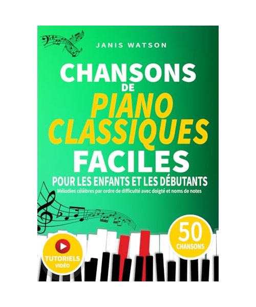 CHANSONS DE PIANO CLASSIQUES FACILES POUR LES ENFANTS ET LES DÉBUTANTS: Mélodies célèbres par ordre de difficulté avec doigté et noms de notes