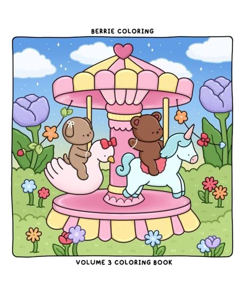Berrie Coloring Volume 3: Cute and Cozy Coloring Book for Adults & Kids Featuring Easy to Color Animal Illustrations and Adorable Scenes (Cute & Cozy Coloring Books)