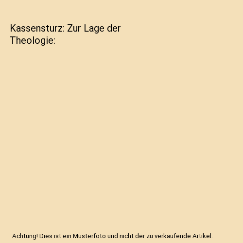 Kassensturz: Zur Lage der Theologie