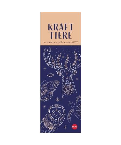 Krafttiere Lesezeichen & Kalender 2026: Der spirituelle Begleiter im Alltag als perfekte kleine Aufmerksamkeit für alle Momente, in denen Sie ... 6 x 18 cm (Lesezeichen & Kalender Heye)
