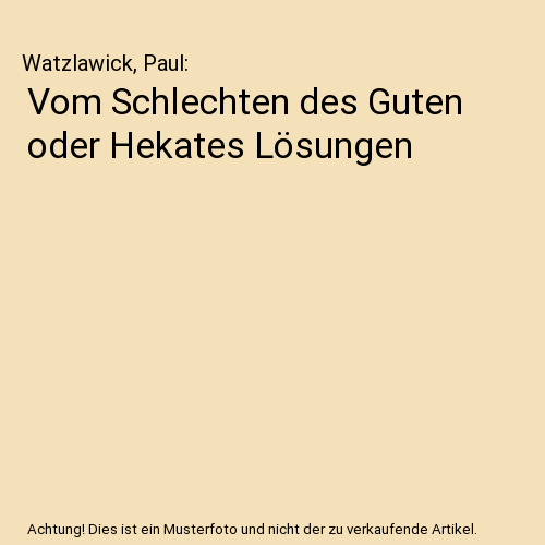 Vom Schlechten des Guten oder Hekates Lösungen