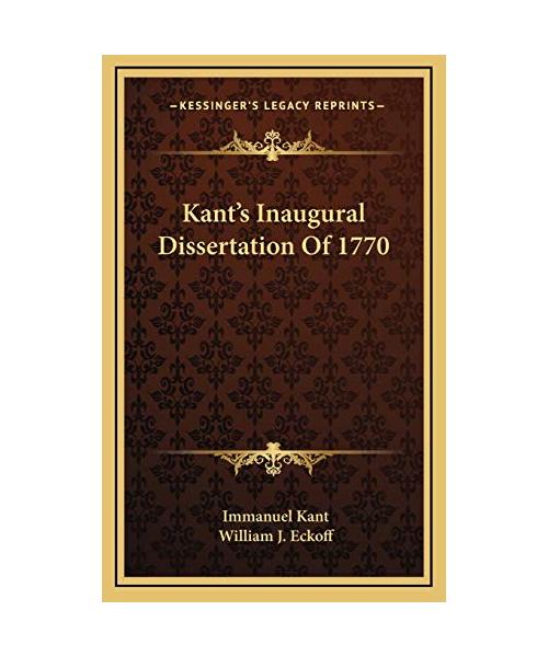 Kant's Inaugural Dissertation of 1770