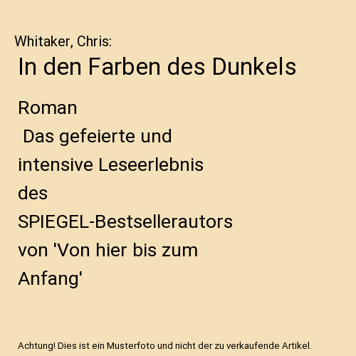 In den Farben des Dunkels