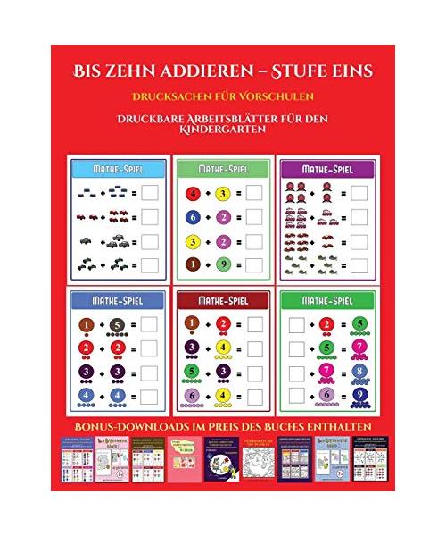 Drucksachen für Vorschulen (Bis zehn addieren - Stufe eins)