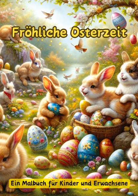 Fröhliche Osterzeit: Ein Malbuch für Kinder und Erwachsene