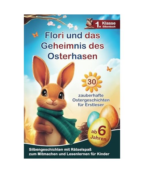 Flori und das Geheimnis des Osterhasen: 30 zauberhafte Ostergeschichten für Erstleser - Silbengeschichten mit Rätselspaß zum Mitmachen und Lesenlernen - 1. Klasse Silbenbuch für Kinder ab 6 Jahren