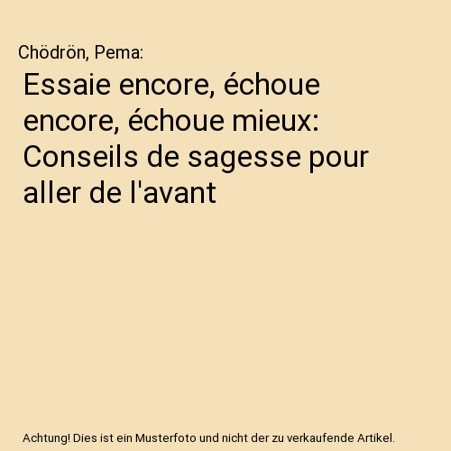 Essaie encore, échoue encore, échoue mieux: Conseils de sagesse pour aller de l'avant