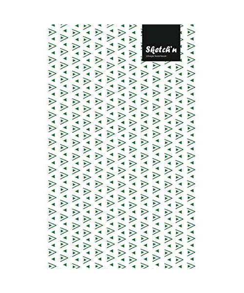 Sketch'n Lifestyle Sketchbook, (Hand-drawn Traingle Pattern Print), 6 x 9 Inches, 102 Sheets (Green)