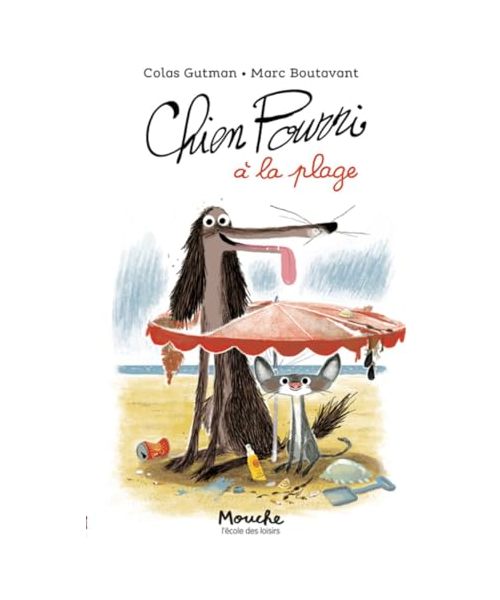 Chien pourri à la plage
