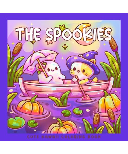 The Spookies: Kawaii Halloween Coloring Book for Kids, Teens & Adults: Cute Spooky Coloring Pages with Ghosts, Vampires, Wizards, Pumpkins, Mothman and more (Sweet & Kitsch)