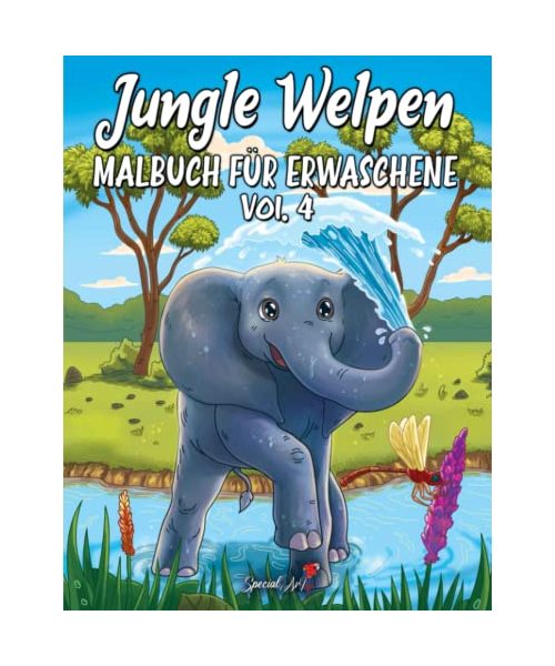 Jungle Welpen: Ein wunderbares Malbuch für Erwachsene mit einer Sammlung von schönen Dschungeltier-Malvorlagen (Tier-Welpen, Band 4)