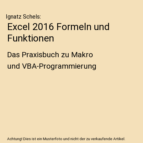 Excel 2016 Formeln und Funktionen