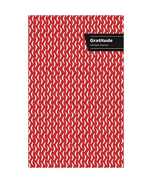Gratitude Lifestyle Journal, Creative Write-in Notebook, Dotted Lines, Wide Ruled, Size (A5) 6 x 9, (Red-White)