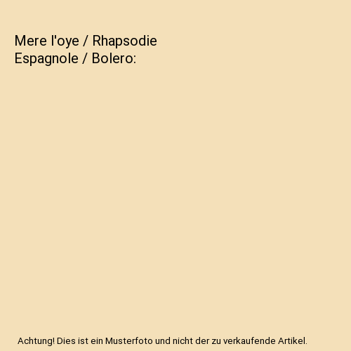 Bolero/Mere L'oye/Rhaps.Espagnole