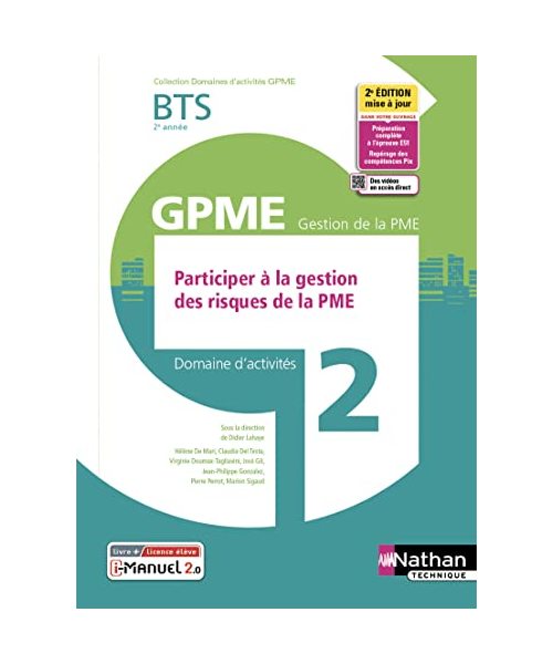 Domaine d'activité 2 - BTS 2ème année GPME (DOM ACT GPME) Livre + licence élève - 2022: Domaine d'activités 2