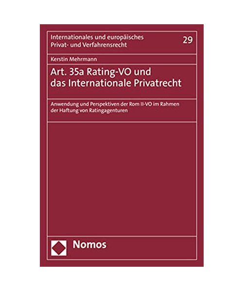 Artikel 35a Rating-VO und das Internationale Privatrecht