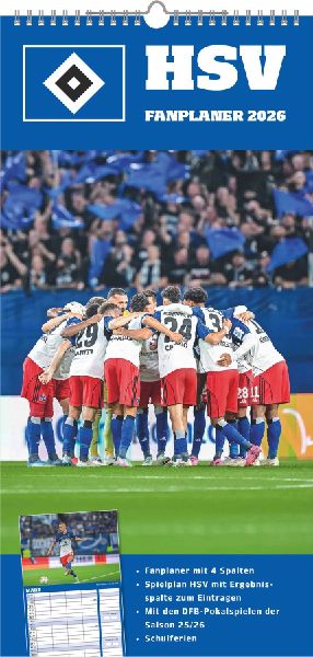 Hamburger SV 2026 - Fanplaner - Fußball-Kalender - Fan-Kalender - 22x45 - Sport
