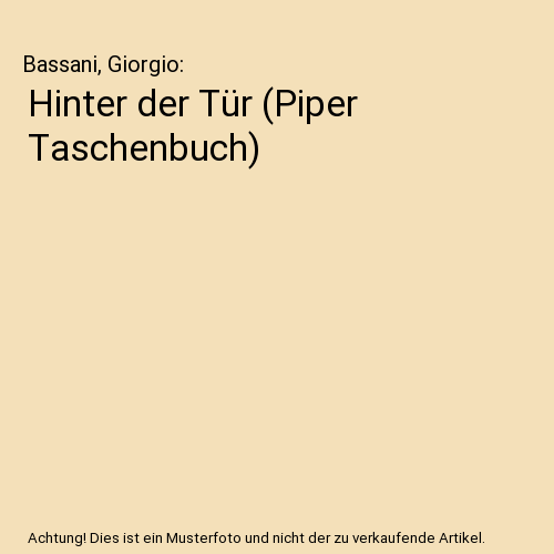Hinter der Tür (Piper Taschenbuch)