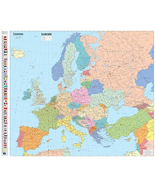 Europe Political - Michelin rolled & tubed wall map Encapsulated