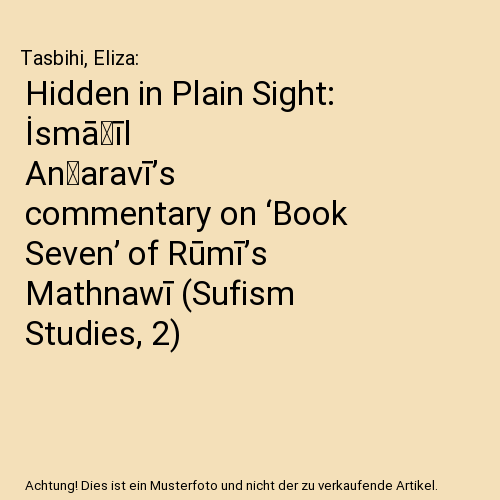Hidden in Plain Sight: İsmāʿīl Anḳaravī’s commentary on ‘Book Seven’ of Rūmī’s Mathnawī (Sufism Studies, 2)