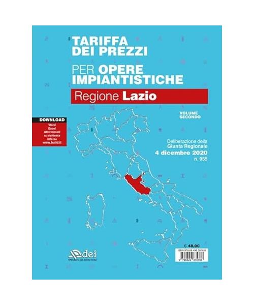 Tariffa dei prezzi per opere impiantistiche 2020. Regione Lazio (Vol. 2)