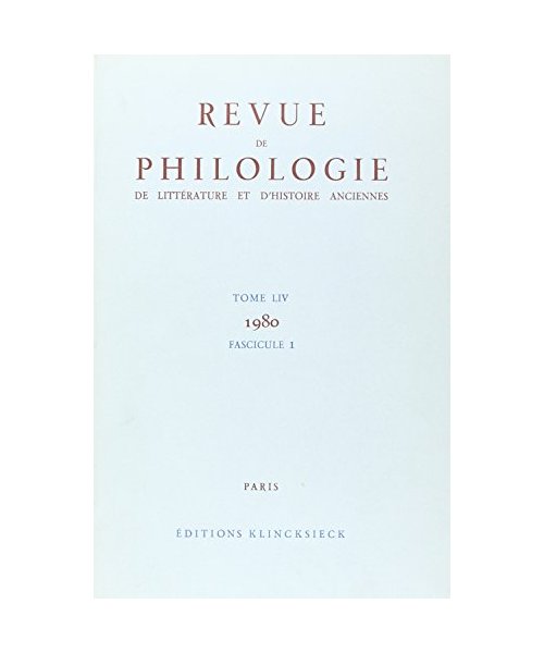 Revue de Philologie 1980/T54,1