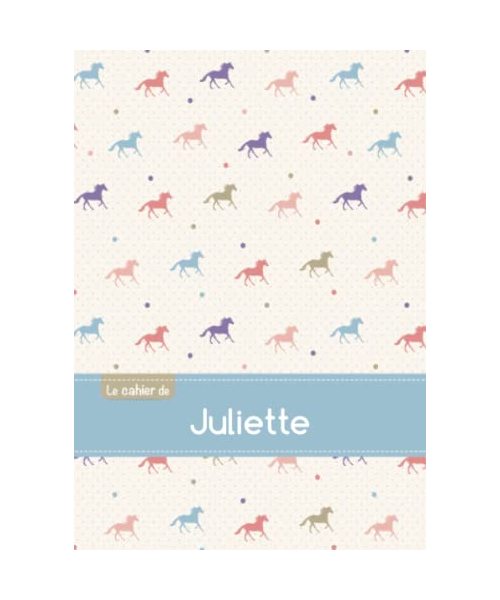 Le cahier de Juliette - Petits carreaux, 96p, A5 - Chevaux