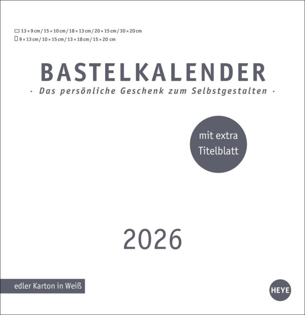 Premium-Bastelkalender weiß groß 2026