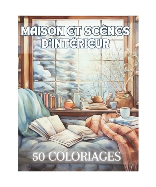 Maison et Scènes d'Intérieur: Livre de Coloriage Pour Adultes de 50 Dessins de Scènes d'Intérieur de Maison Cosy, Chaleureuses| Illustrations ... Créatif au Calme | 102 Pages | Grand Format |