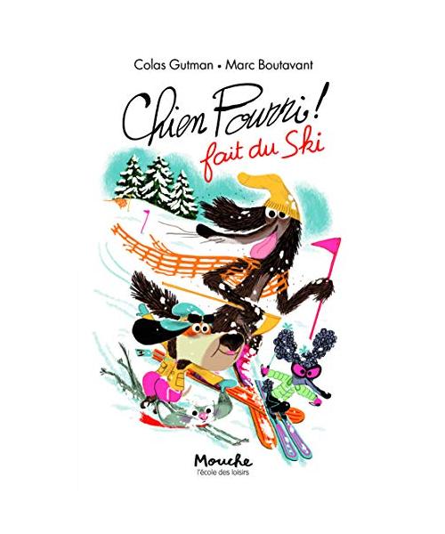 Chien Pourri fait du ski