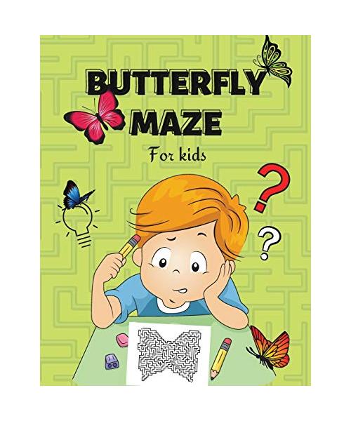 Butterfly Maze for Kids: Butterfly Maze for Kids. Amazing Butterfly Shaped Mazes Activity Book for Kids and young adults. Kids Workbook, Funny