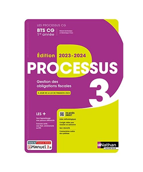 Processus 3 - BTS CG 1ère année (Les processus CG) Livre + licence élève - 2023